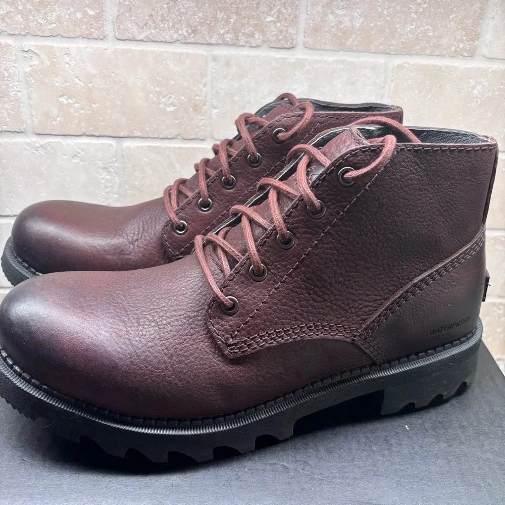 Sorel Mad Brick Chukka Waterproof Men's Dark Redwood Leather Lace up Boots‎